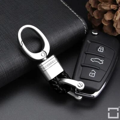 CAROCASE Mini Schlüsselanhänger Lanyard Auto Schlüssel inkl. Anhänger, chrom/schwarz