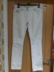 RIVER ISLAND RIPPED JEANS SIZE 16 STRAIGHT LEG VINTAGE WINTER WHITE