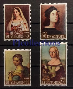 278- SAN MARINO 1963 GEMÄLDE VON RAFFAELLO FULL SET 4 BRIEFMARKEN POSTFRISCH - Bild 1 von 1