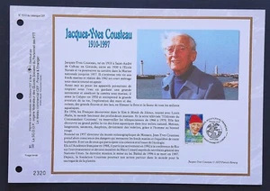 Feuillet CEF 1er jour 1510 2000 Les aventuriers Jacques-Yves Cousteau - Imagen 1 de 1