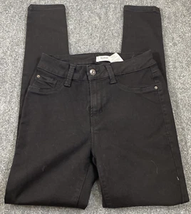 Kensie Jeans Leggings Womens 2 26 Black Zipper Button Pockets Tapered - Picture 1 of 8