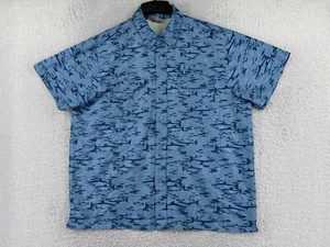 Great Northwest Shirt Adult Extra Large Blue Fish Salmon All Over Print Poly - Picture 1 of 14