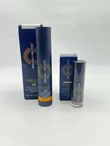 Brush On Block Polvere Minerale Protezione Solare SPF 30 e Olio Labbra SPF 32, Set Tinta Nuda - Foto 1 di 13