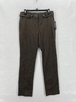 Apt. 9 Maxwell Dress Pants Women's 6 Straight Leg Brown Stretch Fabric Mid Rise - Image 1 of 4