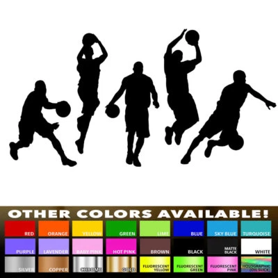 Calcomanía deportiva silueta equipo de baloncesto pegatina para decoración de pared habitación ventana coche Foto 1 de 2