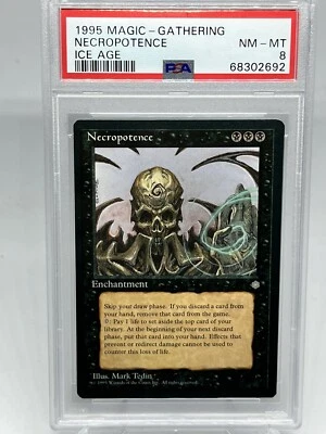 MTG Ice Age Necropotence PSA 8 NM/Mint 1995 Magic The Gathering - Image 1 of 2