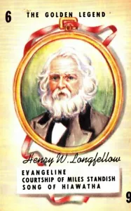 Tarjeta coleccionable/jugar Henry W Longfellow, autor vintage - Imagen 1 de 2