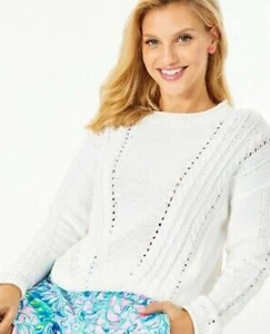 LILLY PULITZER Maxcy Sweater Resort White Large - Picture 1 of 6