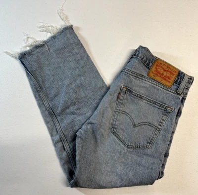 Levi's 502 Distressed Blue Capri Jeans Size W 32 L 38 Capsule Wardrobe - Image 1 of 4