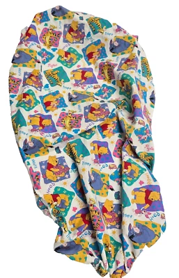 Vintage Winnie The Pooh Bassinet Changing Pad Cover Dust Ruffle Fitted Sheet - Image 1 of 4