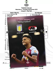 ASTON VILLA England v AZ Alkmaar Netherlands 2023 ECL FAN 12 pages + OFFICIAL LU - Picture 1 of 2