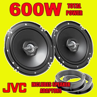VW Caddy Van MK3 2003-15 JVC 16cm 6.5" 600 Watts Front Door Speakers & Brackets - Image 1 of 2