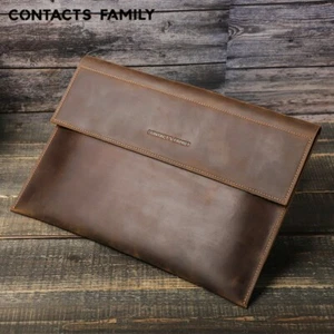 Funda de cuero genuino con hebilla magnética para portátil de 14,2 pulgadas MacBook Pro 14 13 - Imagen 1 de 6