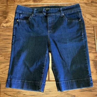 Code Bleu Size 10 Long Denim Shorts Bermuda Length Women’s - Image 1 of 4