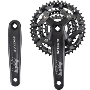 Bucklos 104/64BCD Fahrrad Kurbelgarnitur 3*10S 24/32/44T Kettenblatt Vierkant Kurbel 170mm - Bild 1 von 4