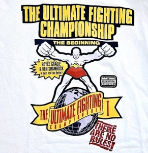 Rare Vintage 90s UFC 1 Ultimate Fighting Championship T Shirt 1993 Men’s XL - Picture 1 of 9