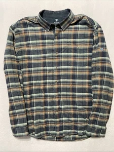 Kuhl Flanellhemd flüchtig Baumwolle Tencel kariert Herren XL Metallknopf grün - Bild 1 von 9