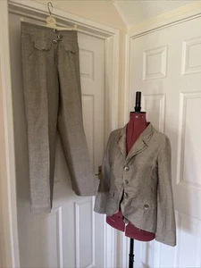 Ladies Fleur De Sel Two Piece Suit 38/40 Eu Size Linen Grey? - Picture 1 of 15