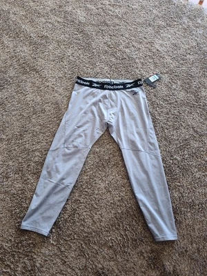 Pantalones ajustados de compresión Reebok para hombre gris jaspeado/negro | Talla XL  Foto 1 de 4