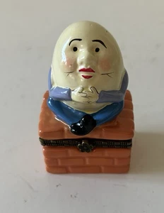Caja de baratijas de porcelana con cabeza agrietada Humpty sin baratija - Imagen 1 de 3