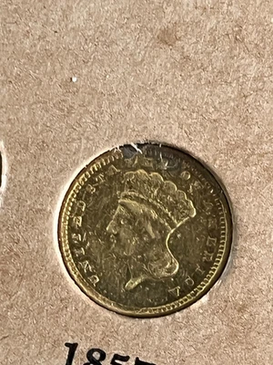 Dólar de oro 1857-C Foto 1 de 2