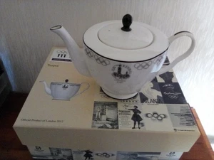 WEDGWOOD TEAPOT SUGAR & MILK JUG SET: OLYMPIC GAMES 1948 LONDON 2012 BONE CHINA - Picture 1 of 6