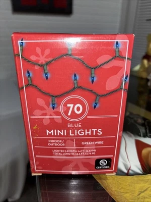 70 Ct Blue Mini Indoor/outdoor Christmas Lights - Image 1 of 2