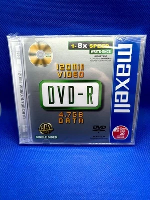 Maxell 1-8x Speed DVD-R 4.7GB 120min Single Sided Write-Once Disc - New - Image 1 of 2