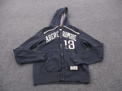 Chaqueta De Colección Abercrombie Fitch Para Hombres M Azul Y2K Sudadera con Capucha Envejecida Logo Preppy Foto 1 de 4