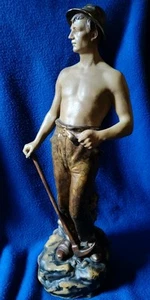 Antique 18” Theo Schoop Figurine "Laborer" Bernard Bloch Art Nouveau Ceramic - Picture 1 of 24