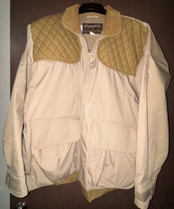Vintage Gamehide Hunting Jacket Beige Tan Game Pouch Pockets Men's Large - Picture 1 of 15