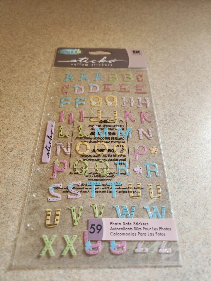 Sticko/Cathy B~Adorable (upper case) ABC~Vellum Stickers - Image 1 of 1