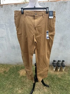 New George Stretch Fit Pants Men's Size 42x30 Chino Brown - Picture 1 of 4