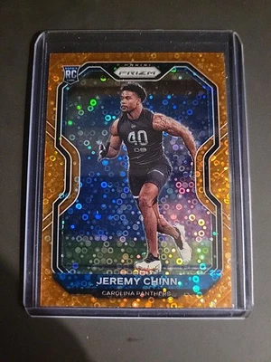 Jeremy Chinn 2020 Panini Prizm  Orange Disco Prizm Rookie RC #367 Panthers - Image 1 of 2