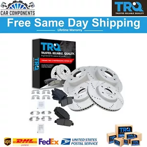 TRQ New Front & Rear Ceramic Brake Pad & Rotor Kit For 2013-2017 Honda Accord - Picture 1 of 9