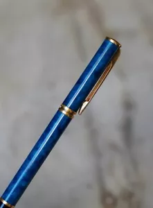 Schöner Kugelschreiber Waterman IN Lackiert Blau Mit Insel Marmor & Pl. Gold 18 - Bild 1 von 9
