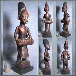 AFRICANTIC African Tribal Art YORUBA drummer statue Nigeria vintage figure - Picture 1 of 6