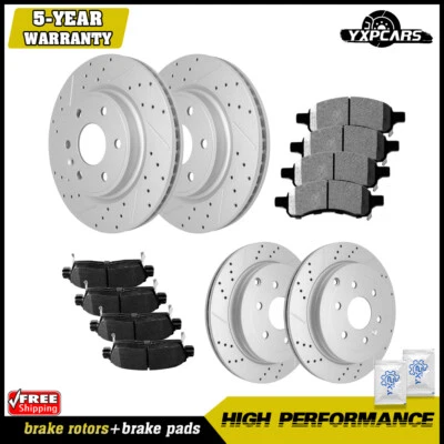 Rotores delanteros y traseros + pastillas de freno para Chevy Traverse GMC Acadia 2007-2015 2016 Foto 1 de 4