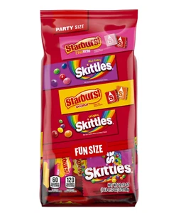 SKITTLES & STARBURST Assorted Halloween Chewy Candy Fun Size, 20.13oz - Picture 1 of 8