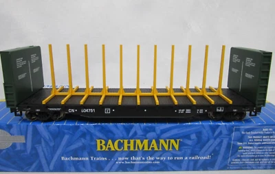 Bachmann HO Scale CN Canadian National Center Beam 52' Bulkhead Flat Car NOS - Image 1 of 4