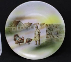 Royal Bayreuth - 6" plate - Farmer with Turkeys - excellent condition - Picture 1 of 3