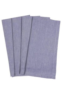 Chambray Napkins Set of 4 100% Cotton Navy - Picture 1 of 1