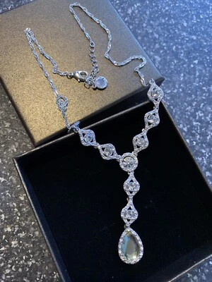 "Collar Charter Club 11,5"" largo tono plata estrás sello - muy especial" Foto 1 de 3