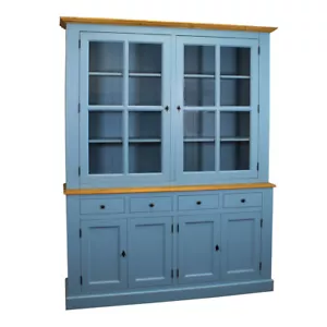 Buffetschrank Landhaus blau Küchenregal Massiv Holz Küchenbuffet Vintage - Bild 1 von 7