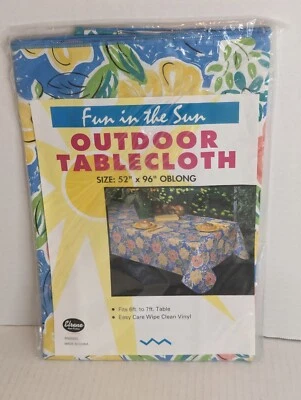 Elrene Fun In The Sun Outdoor Vinyl Tablecloth Floral 52" x 96" - Image 1 of 4