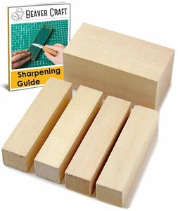 Carving Wood Blocks Kit DIY Crafting Linden Basswood Carving Blocks BeaverCraft - Picture 1 of 12