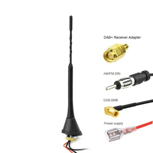 DAB Car Antenna SMA/SMB to DIN Universal Roof Mount for FM Radio DAB Car Radio - Picture 1 of 6