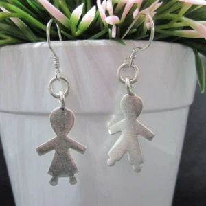 Fine Sterling 925 Silver Earrings Kids Theme Children Boy Girl Elegantly Crafted - Picture 1 of 6