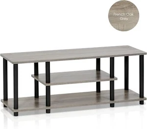 TV Stand For 50 Inch Media Storage Shelf Grey 3 Tier Home Entertainment Center - Picture 1 of 5