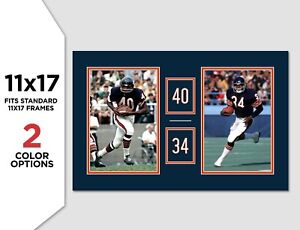 WALTER PAYTON & GALE SAYERS Photo Picture 11x17 CHICAGO BEARS Football Collage